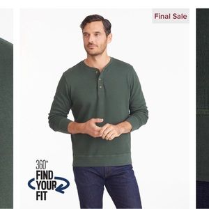 Brand new Untuckit Henley sweatshirt, deep green, size small